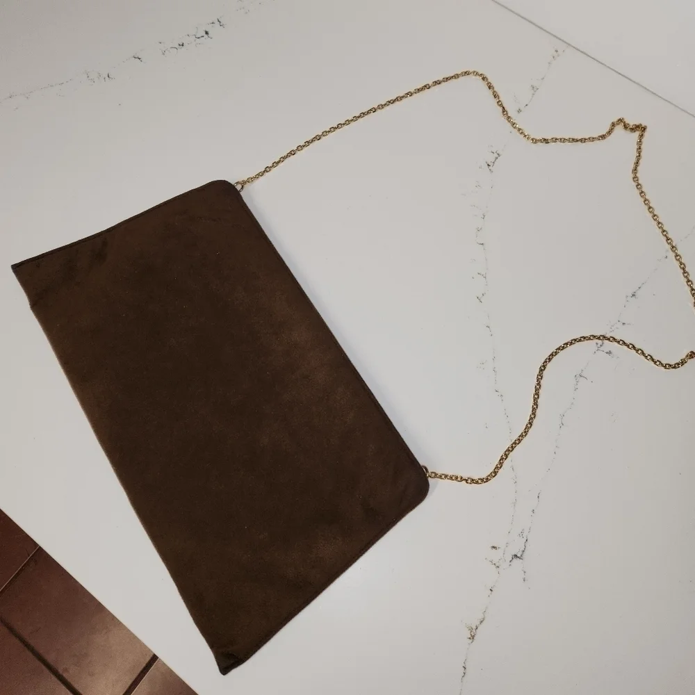 Vintage Pierre Cardin Suede Snakeskin Clutch Envelope Bag - Picture 4 of 11
